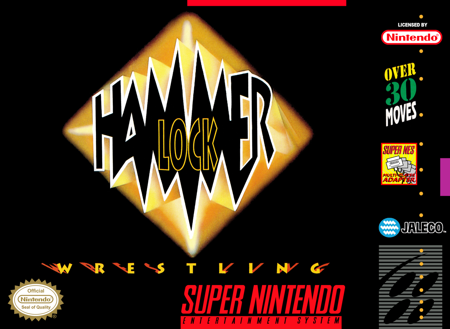HAMMERLOCK WRESTLING - SNES (W/BOX & MANUAL)