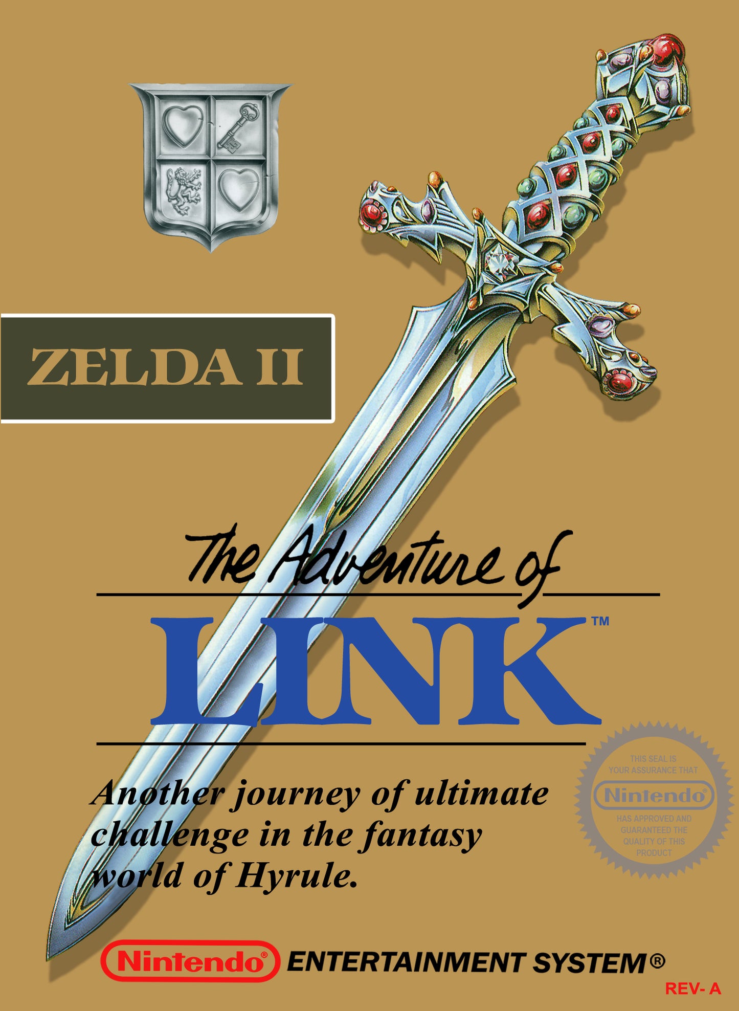 ZELDA II: THE ADVENTURE OF LINK (GOLD CARTRIDGE) - NES (W/BOX, NO MANUAL)