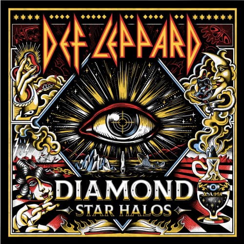DEF LEPPARD - DIAMOND STAR HALOS - YELLOW & RED COLORED VINYL