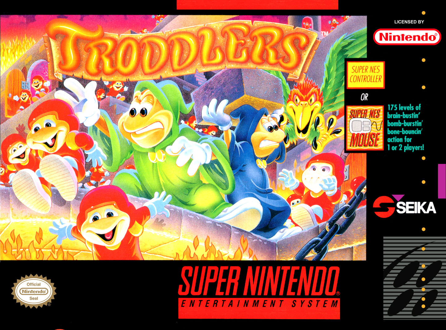 TRODDLERS - SNES (W/BOX & MANUAL)