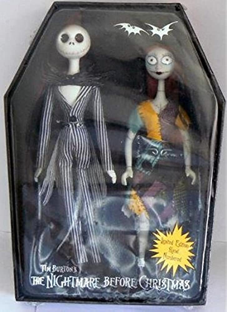 NIGHTMARE BEFORE CHRISTMAS: JACK & SALLY - NECA-PORCELAIN DOLLS-LTD-OPEN BOX