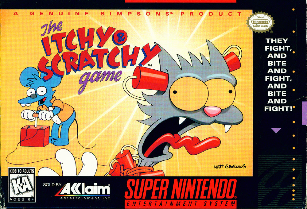 ITCHY & SCRATCHY GAME - SNES (W/BOX & MANUAL)