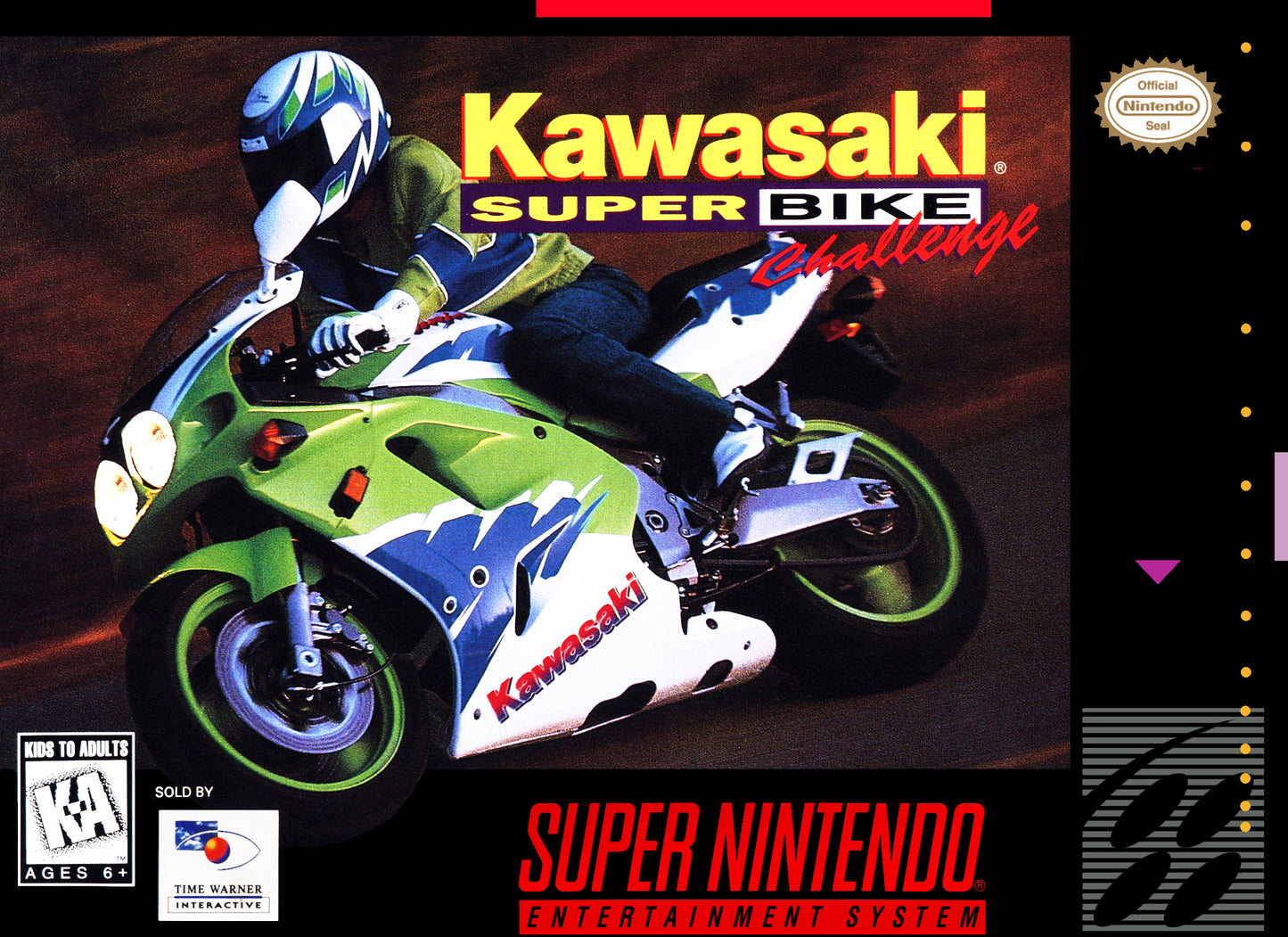 KAWASAKI SUPERBIKE CHALLENGE - SNES (W/BOX & MANUAL)
