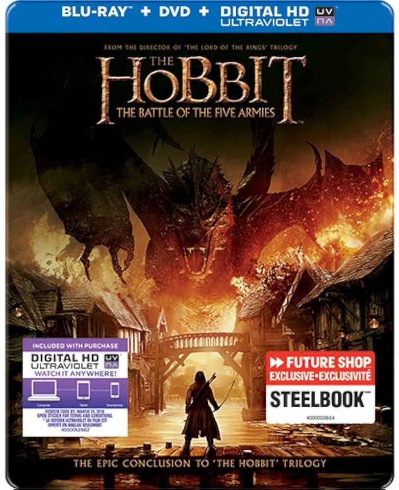 HOBBIT: BATTLE OF THE FIVE ARMIES - BLU-INC. DVD COPY-STEELBOOK