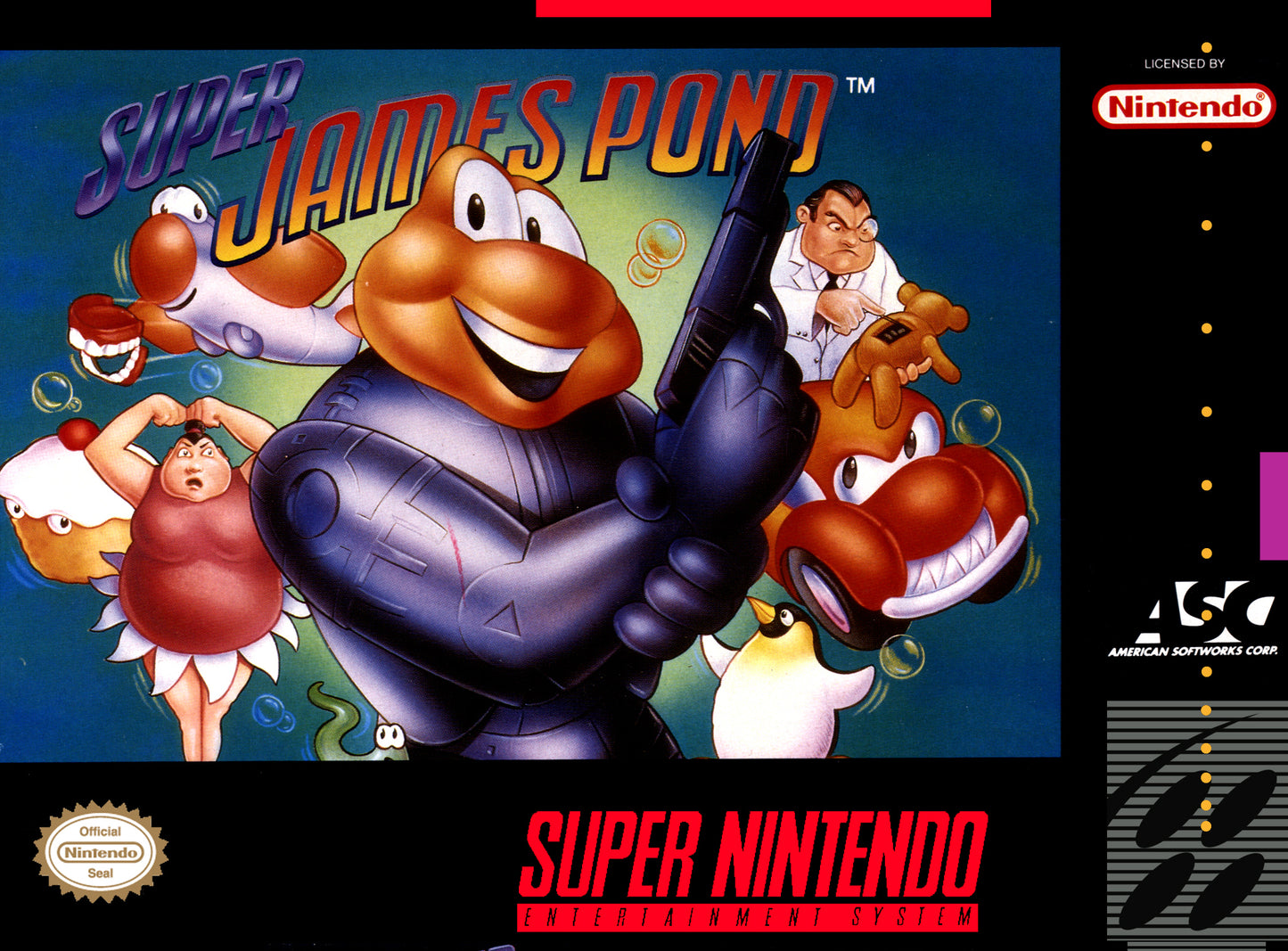 SUPER JAMES POND - SNES (W/BOX & MANUAL)
