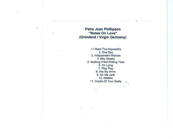 PHILLIPSON, PETRA JEAN - NOTES ON LOVE