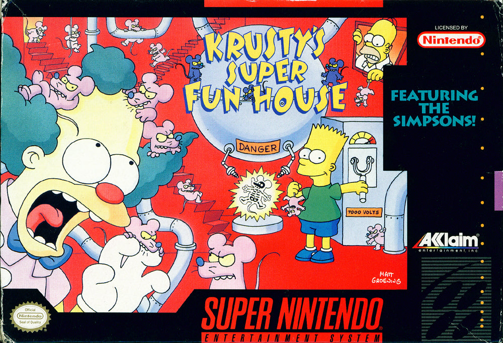 KRUSTY'S SUPER FUN HOUSE - SNES (W/BOX)