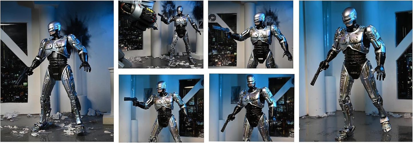ROBOCOP: ULTIMATE DELUXE BATTLE DAMAGE ROBOCOP W/CHAIR - NECA-7"