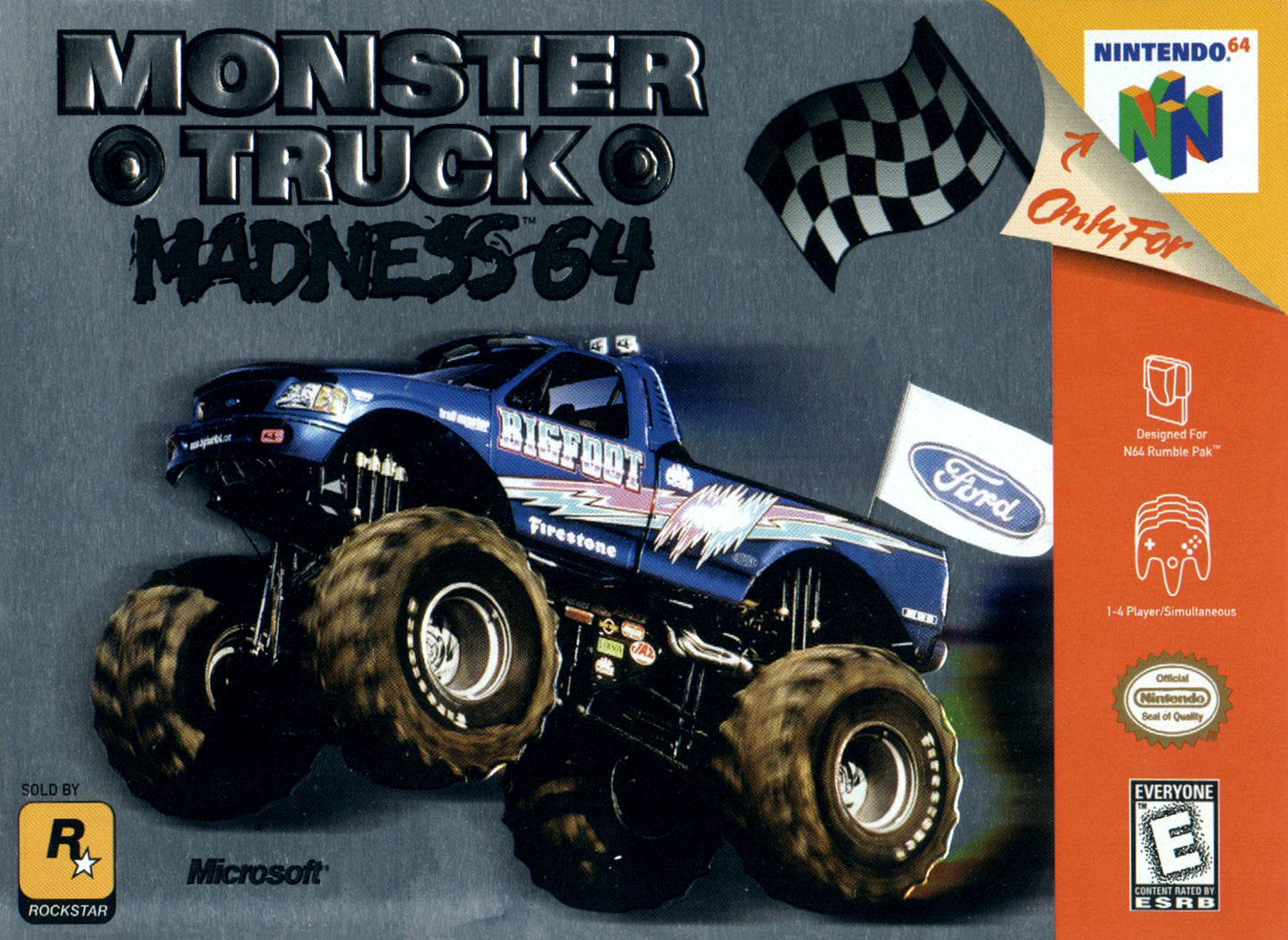 MONSTER TRUCK MADNESS - N64 (W/BOX & MANUAL)