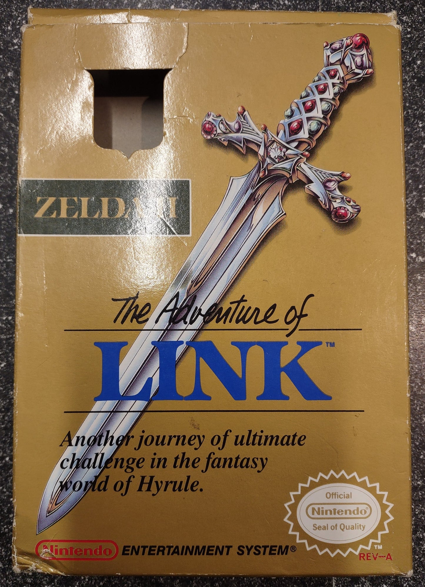ZELDA II: THE ADVENTURE OF LINK (GOLD CARTRIDGE) - NES (W/BOX, NO MANUAL)