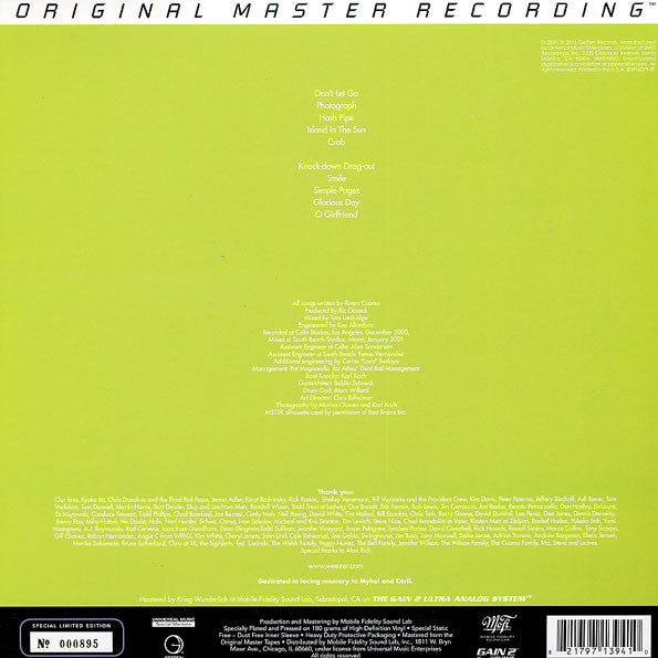 Weezer - Weezer (Green Album) (MoFi) (Used LP)