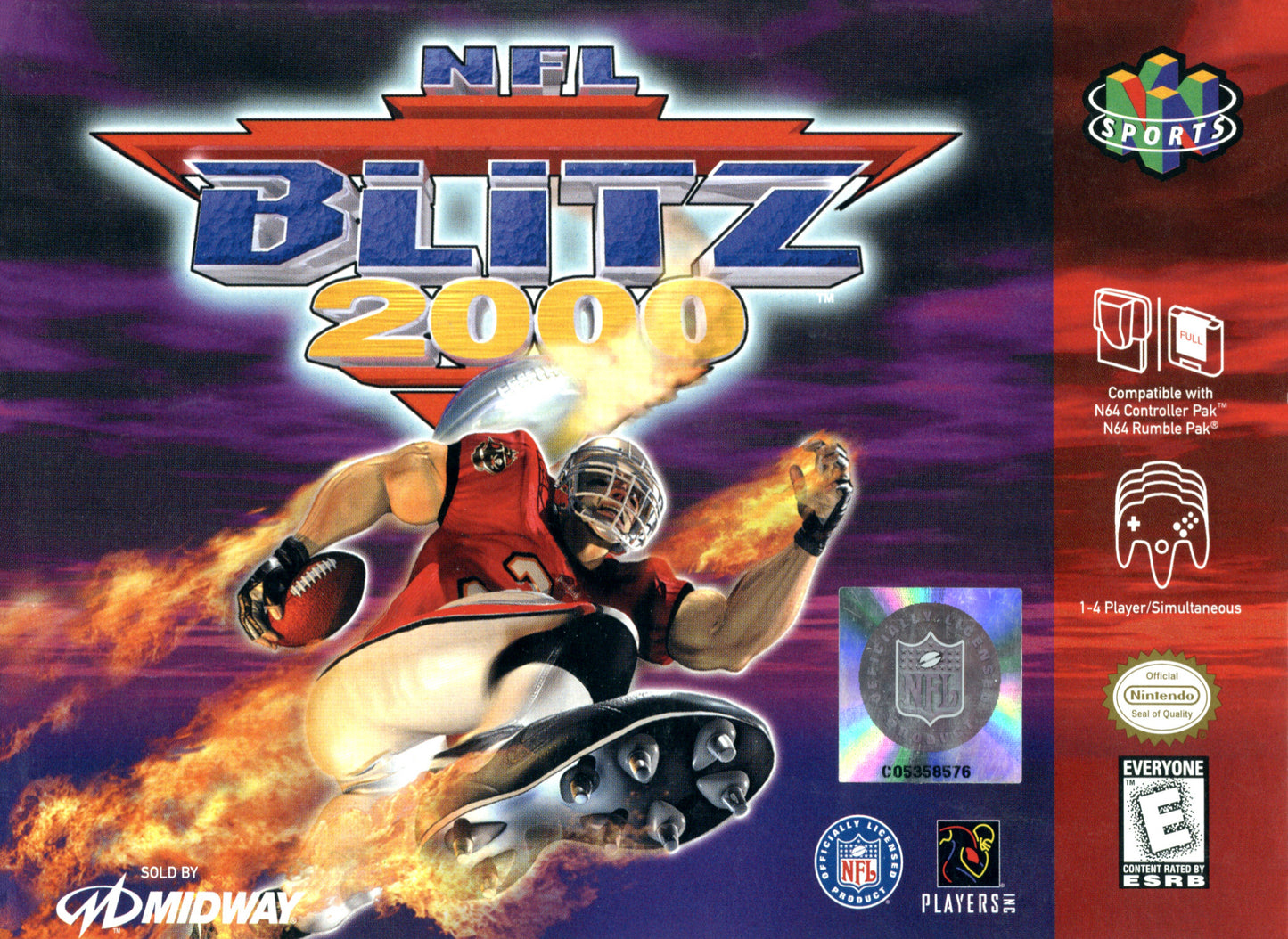 NFL BLITZ 2000 - N64 (W/BOX & MANUAL)