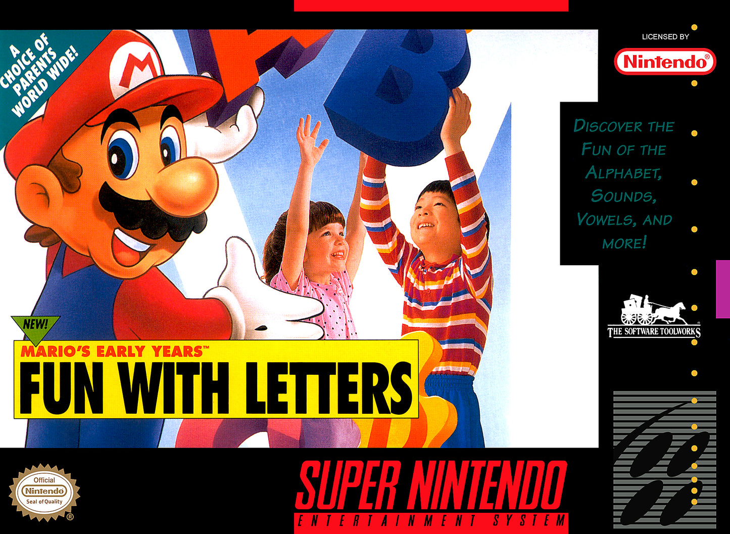 MARIO'S EARLY YEARS: FUN WITH LETTERS - SNES (W/BOX)