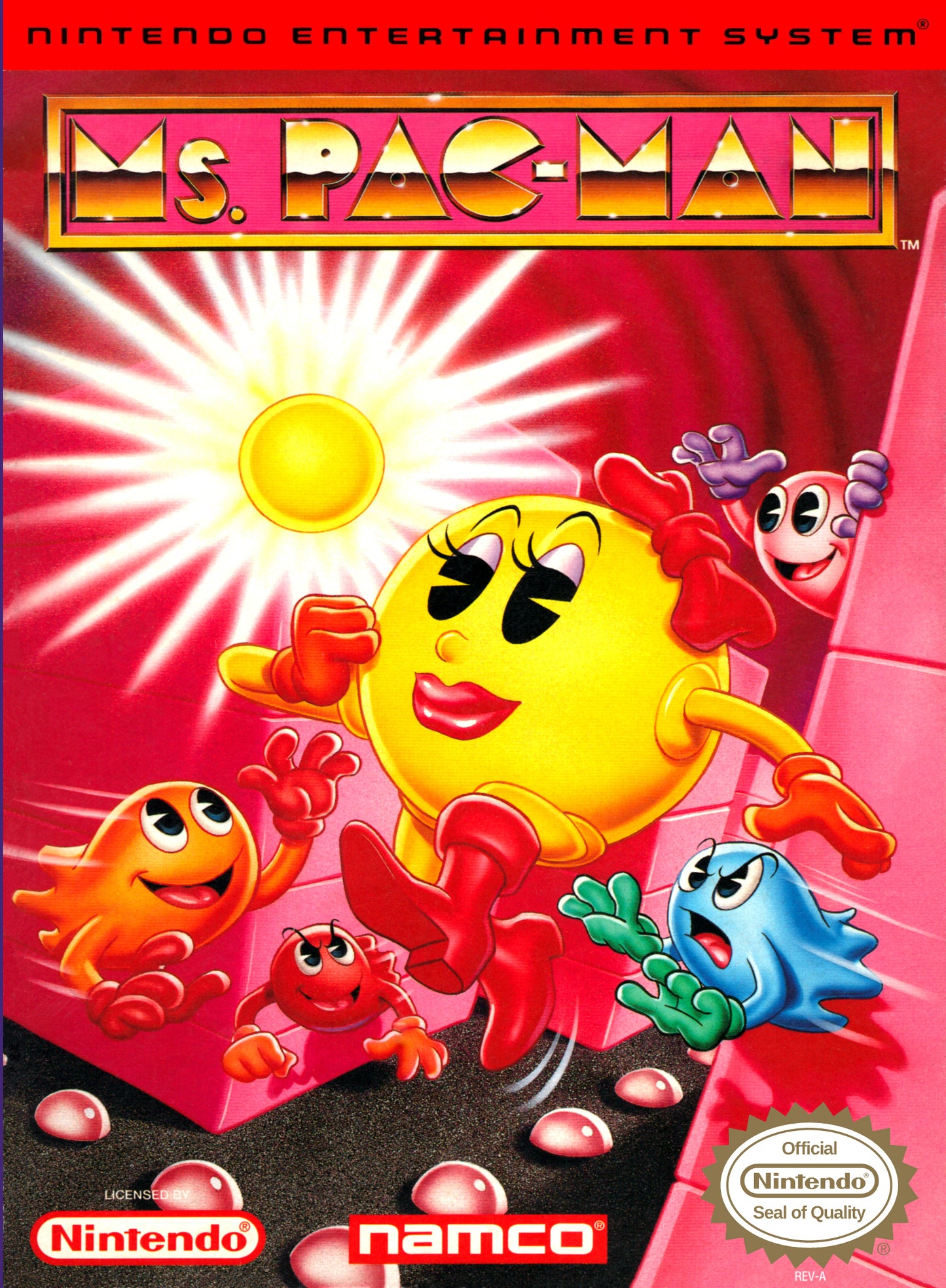 MS. PAC-MAN (NAMCO) - NES (W/BOX & MANUAL)