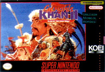 GENGHIS KHAN II: CLAN OF THE GRAY WOLF - SNES (W/BOX & MANUAL)
