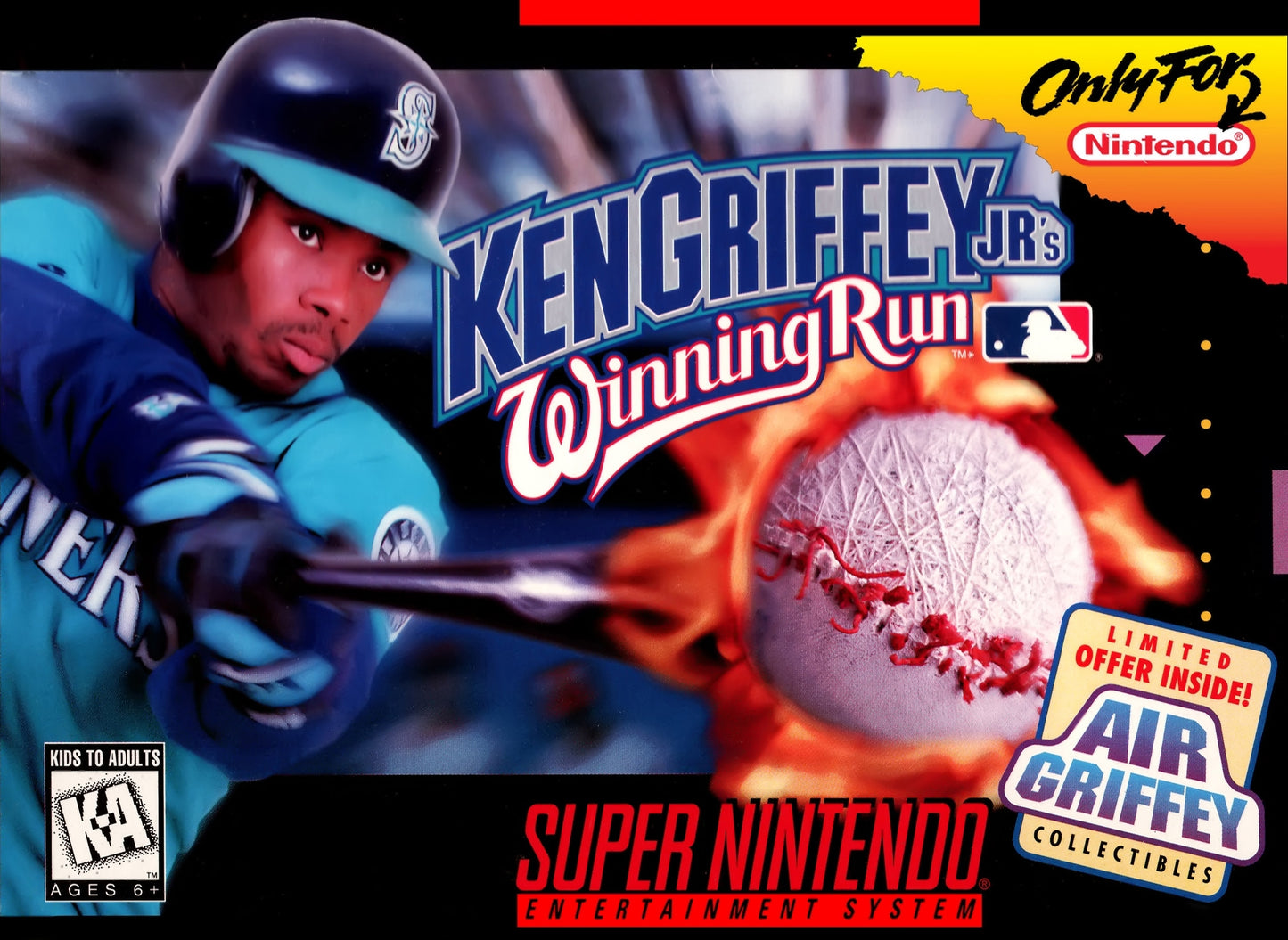 KEN GRIFFEY JR. WINNING RUN - SNES (W/BOX & MANUAL)