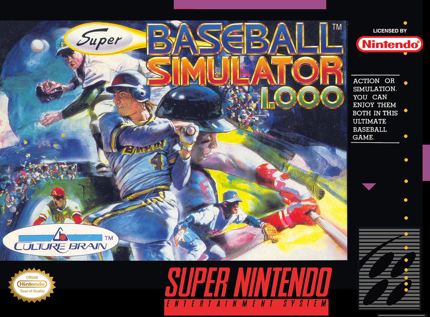 SUPER BASEBALL SIMULATOR 1.000 - SNES (W/BOX)