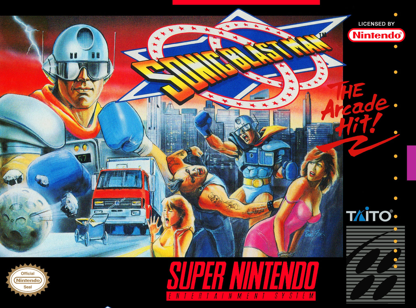 SONIC BLAST MAN - SNES (W/BOX & MANUAL)