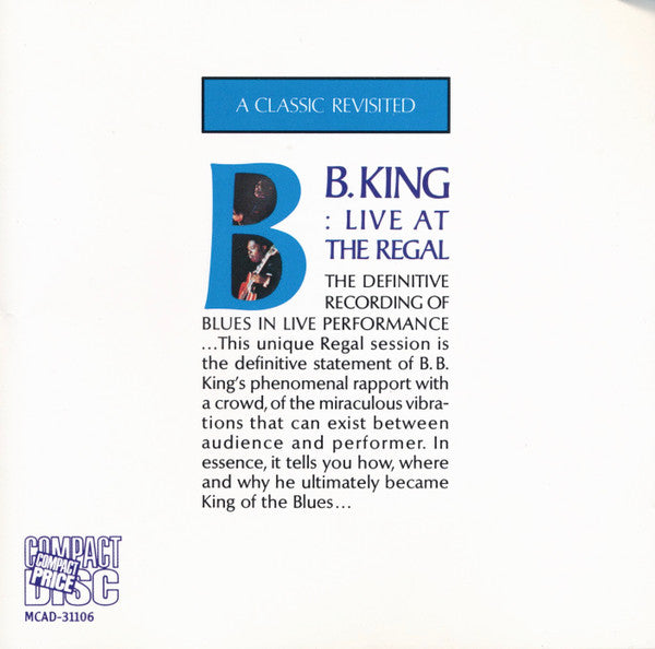 KING, B.B.  - LIVE AT THE REGAL (REMASTERED)