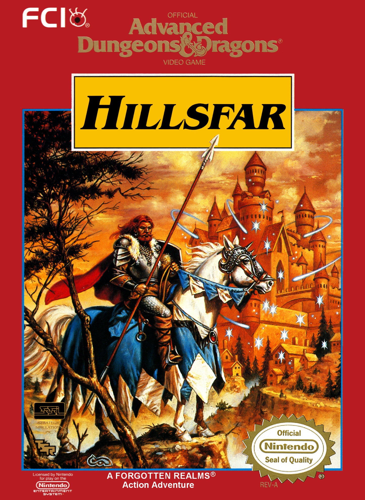 ADVANCED DUNGEONS & DRAGONS: HILLSFA  - NES (W/BOX & MANUAL)