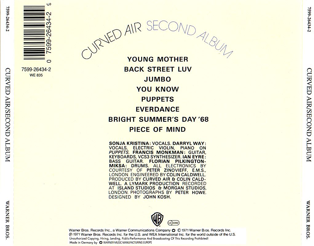 CURVED AIR  - SECOND ALBUM