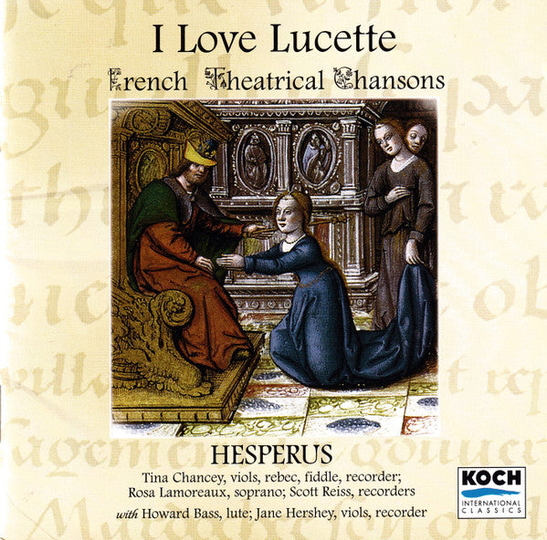 HESPERUS  - I LOVE LUCETTE:  FRENCH THEATRI
