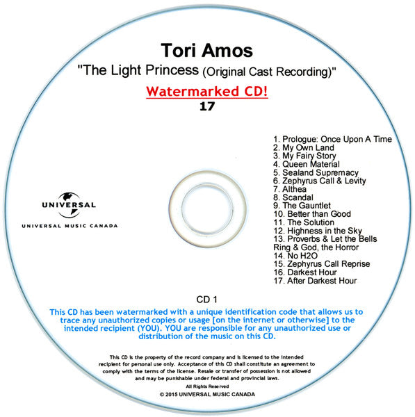 AMOS, TORI  - LIGHT PRINCESS (SNDTRK)(2CDS)