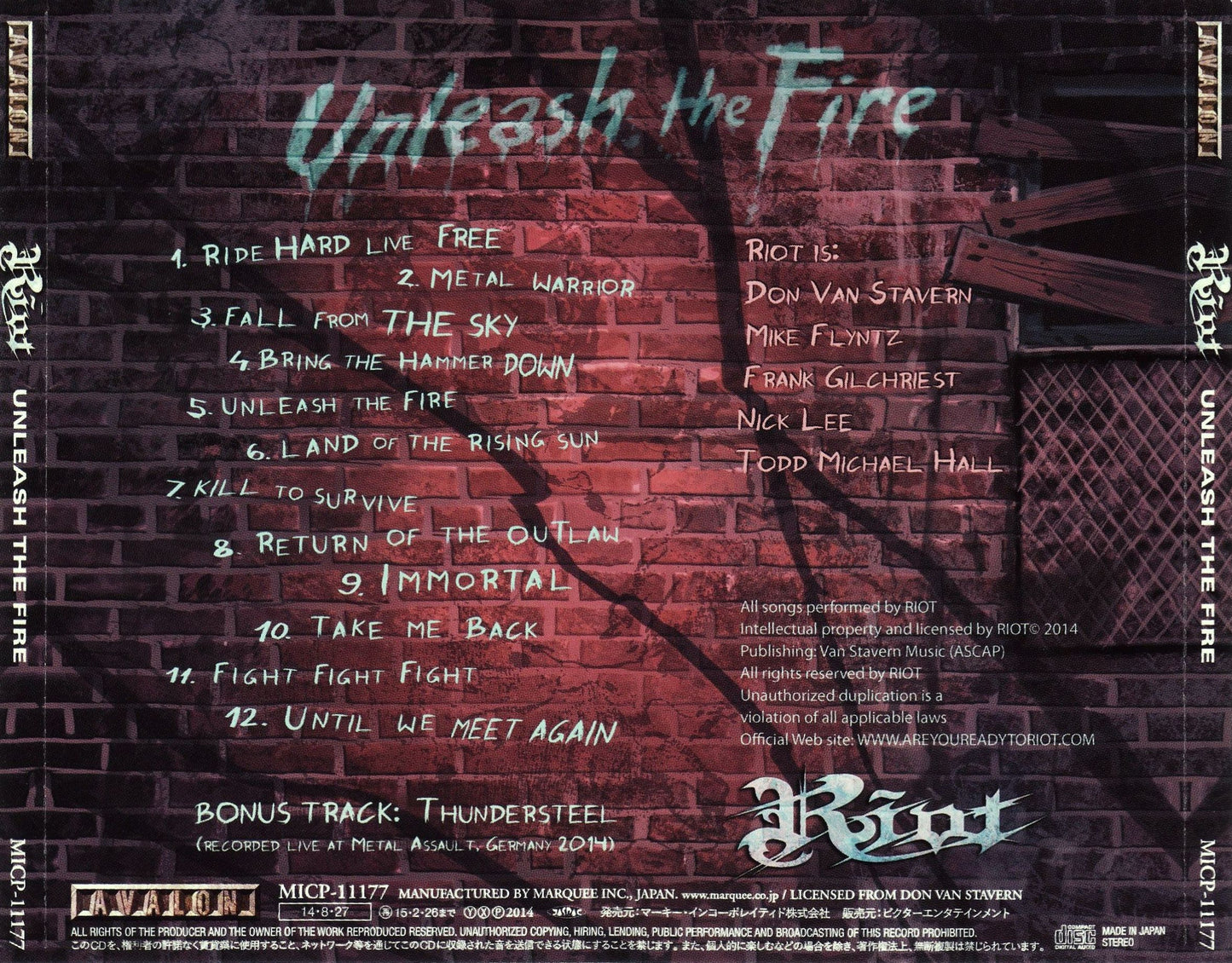 RIOT V  - UNLEASH THE FIRE