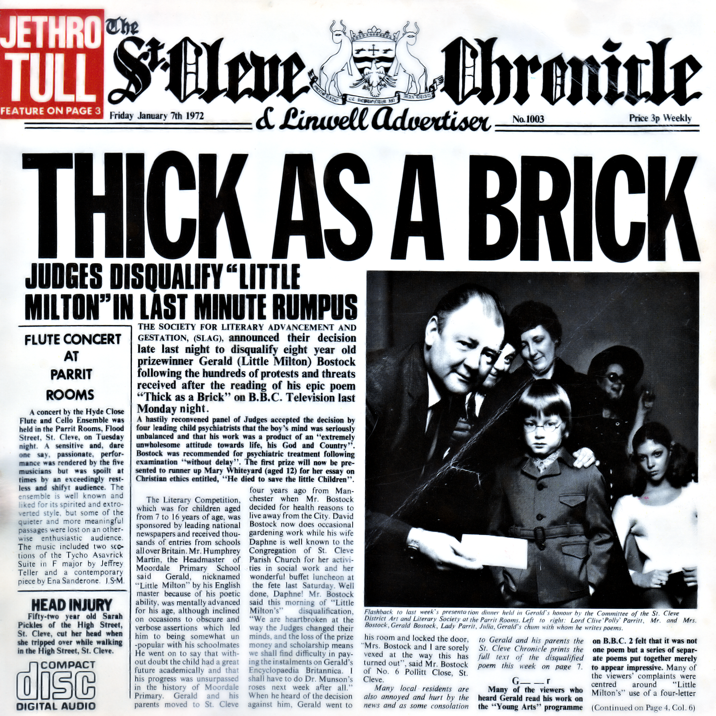 JETHRO TULL  - THICK AS A BRICK (W/2 BONUS TRACKS)