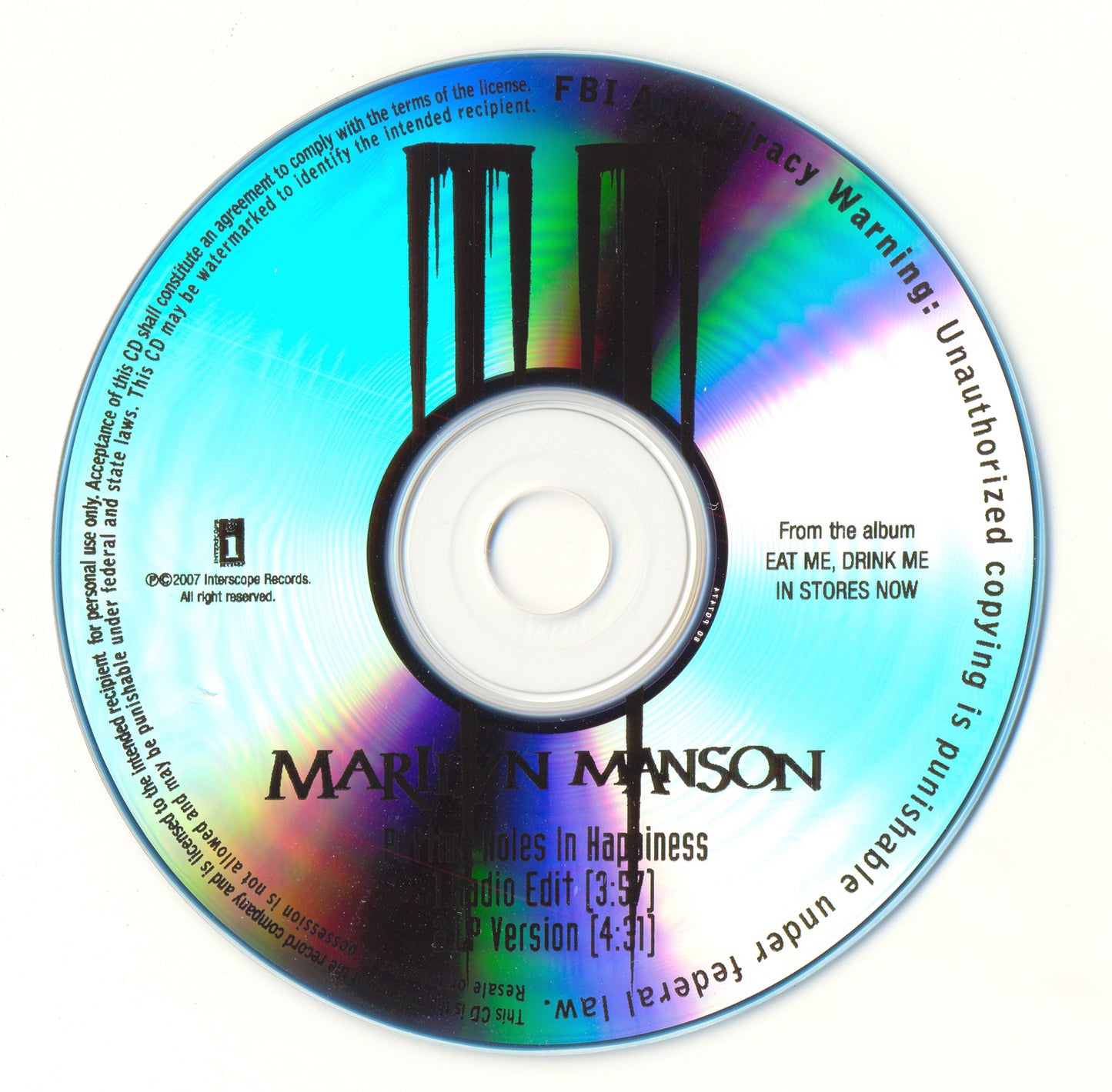 MARILYN MANSON  - PUTTING HOLES IN HAPPINESS (CDS)