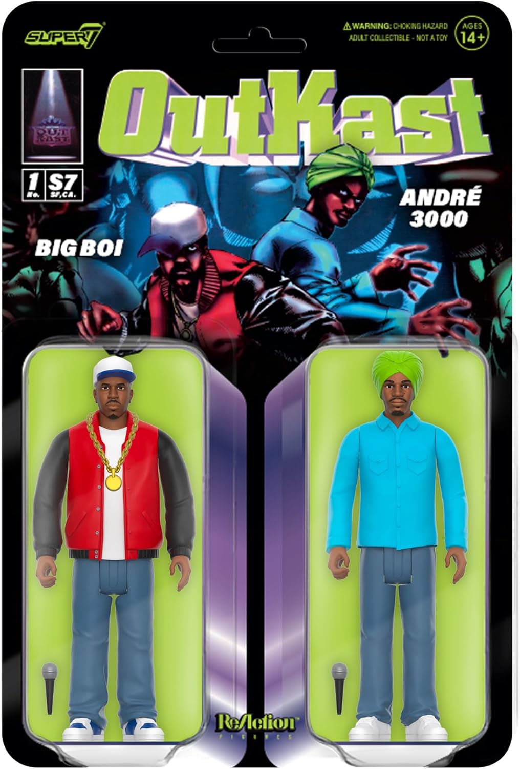 OUTKAST: BIG BOI/ANDRE 3000 (ALIEN 2-PACK) - SUPER 7-REACTION-3.75"