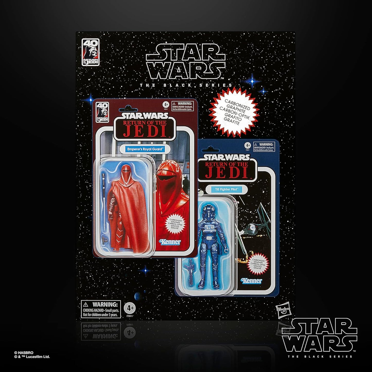 STAR WARS: EMPEROR'S ROYAL GUARD & TIE PILOT (CARBONIZED) - BLACK SERIES-40TH ANN-CARBONIZED