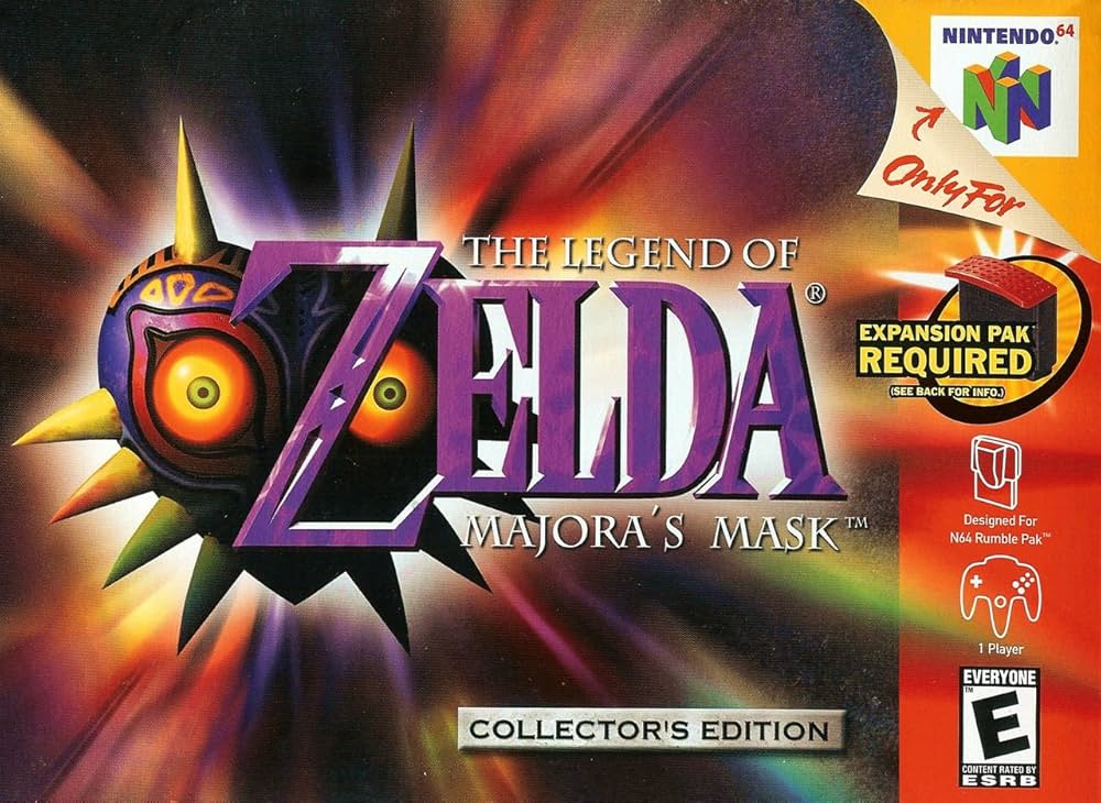LEGEND OF ZELDA: MAJORA'S MASK (GOLD CAR  - N64 (W/BOX & MANUAL)