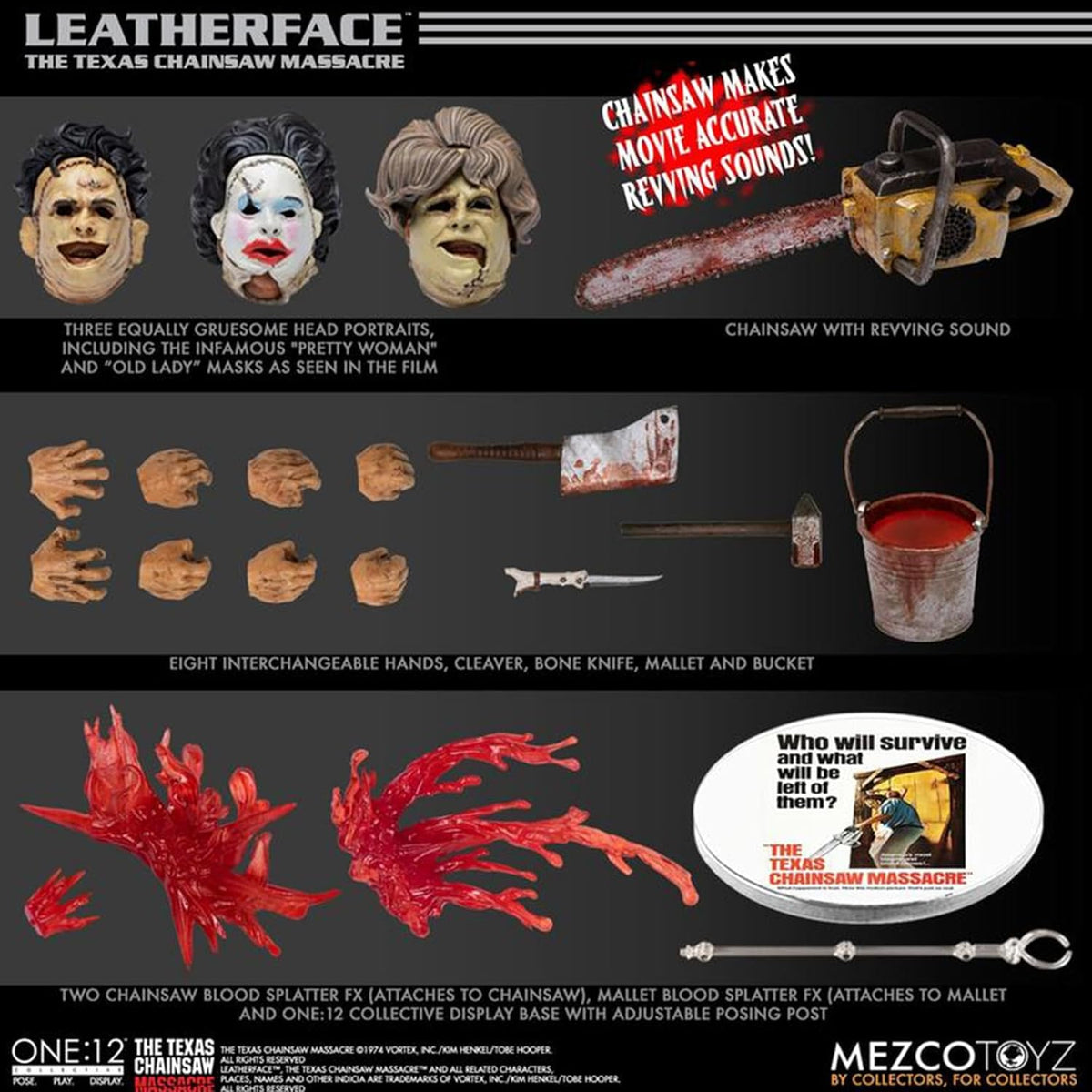 TEXAS CHAINSAW MASSACRE: LEATHERFACE (1974) - ONE:12-MEZCO-DELUXE ED.