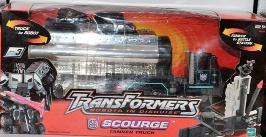 TRANSFORMERS: SCOURGE (LOOSE IN BOX) - HASBRO-RID-2001-DAMAGED BOX-NEAR COMPLETE