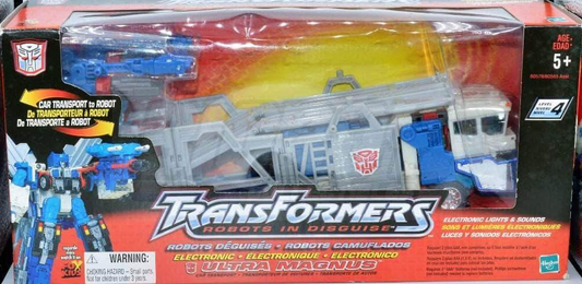 TRANSFORMERS: ULTRA MAGNUS (LOOSE IN BOX - HASBRO-RID-2001-DAMAGED BOX-NEAR COMPLETE