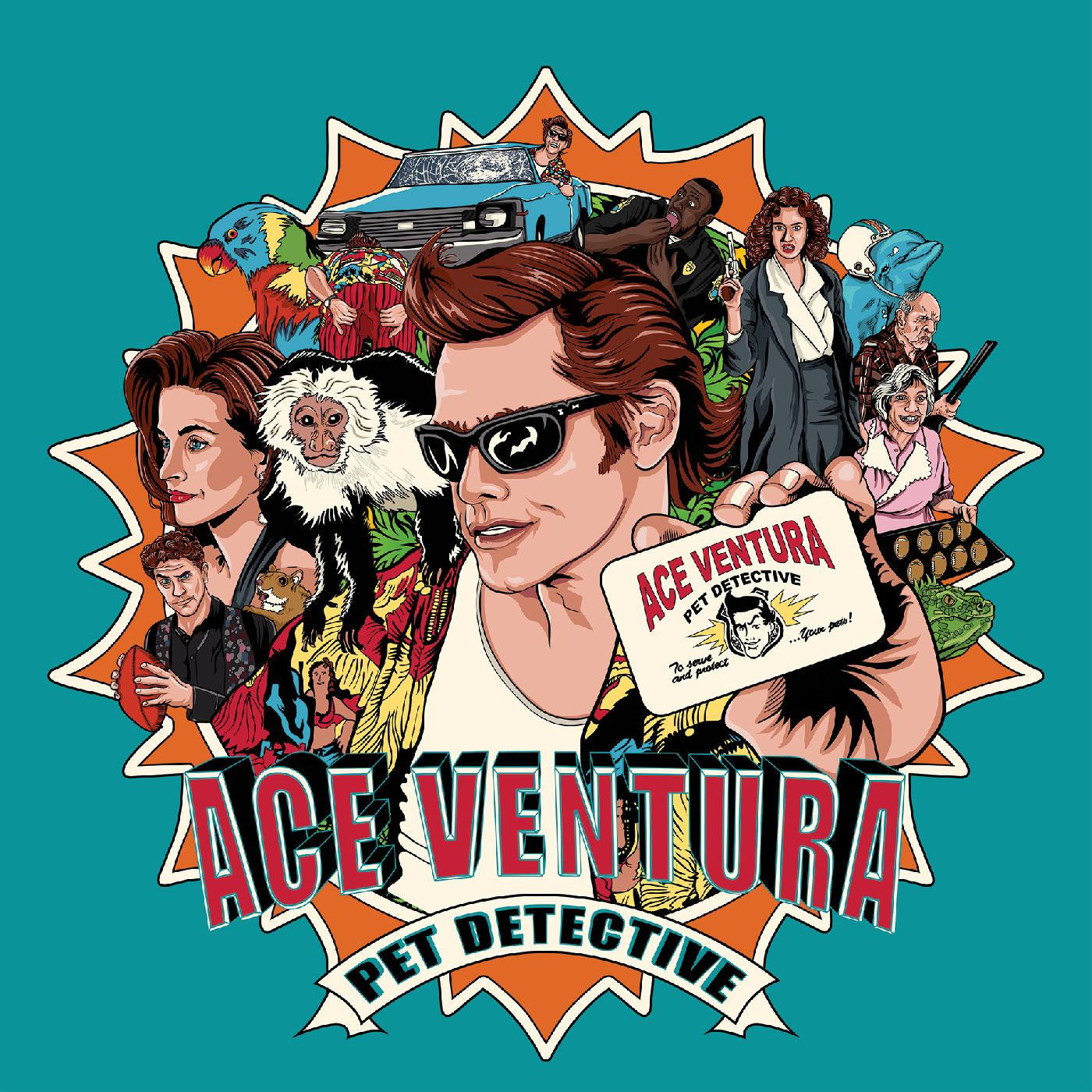 VARIOUS ARTISTS - ACE VENTURA: PET DETECTIVE - ORIGINAL MOTION PICTURE SCORE (INDIE EXCLUSIVE, TURQUOISE & ORANGE SPLIT WITH RED SPLATTER VINYL)