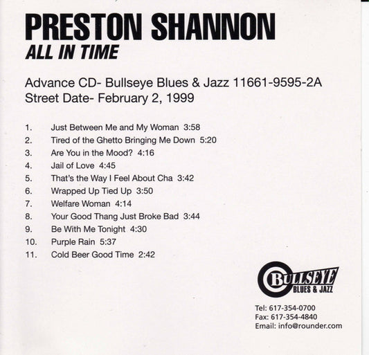 SHANNON, PRESTON  - ALL IN TIME