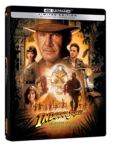 INDIANA JONES & THE KINGDOM OF THE CRYST  - BLU-4K-INC. BLU COPY (STEELBOOK)