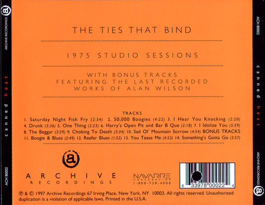 CANNED HEAT  - TIES THAT BIND