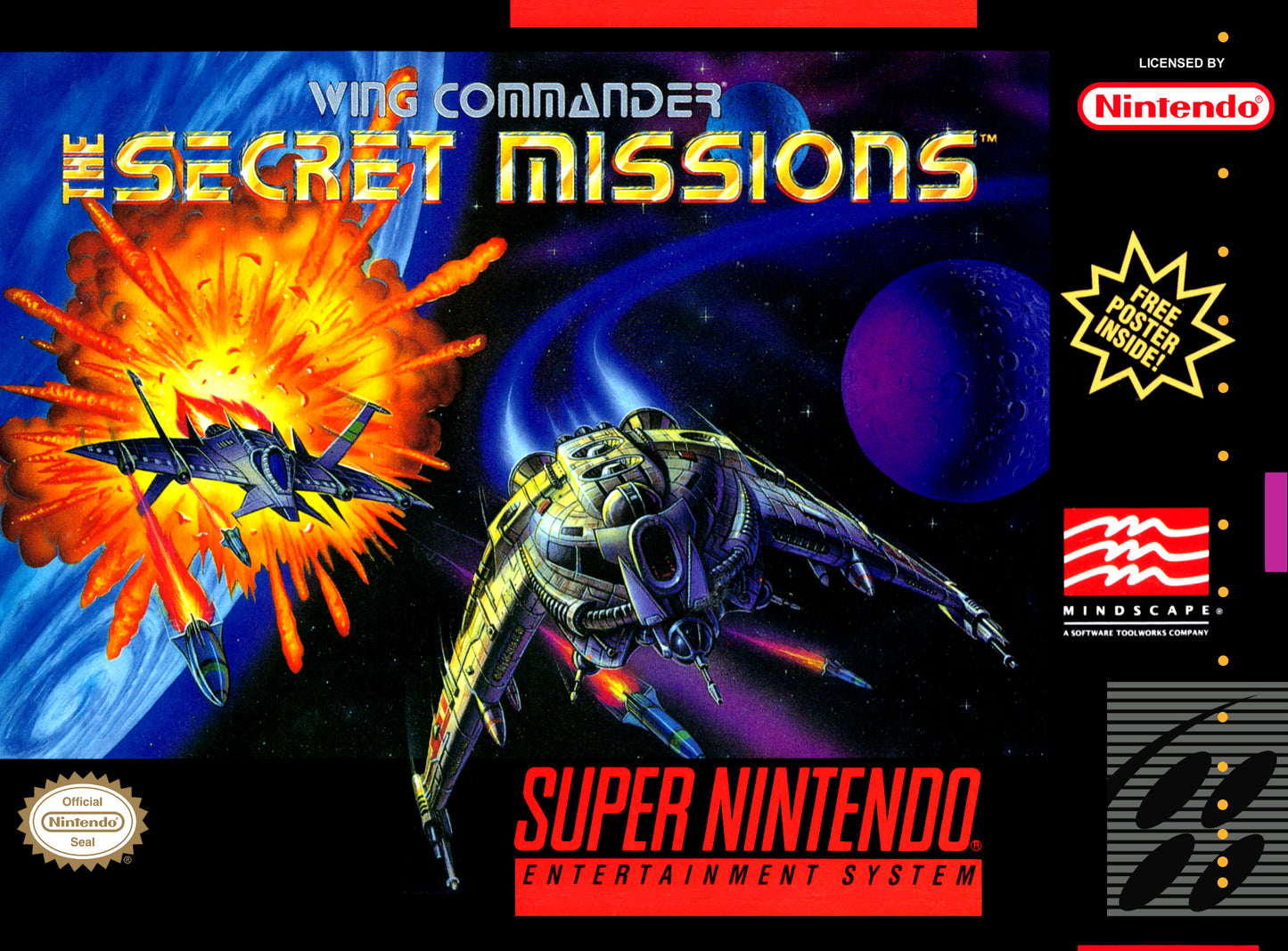 WING COMMANDER: SECRET MISSIONS  - SNES (W/BOX & MANUAL)