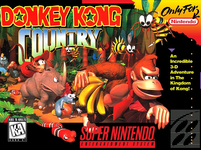 DONKEY KONG COUNTRY  - SNES (W/BOX & MANUAL)
