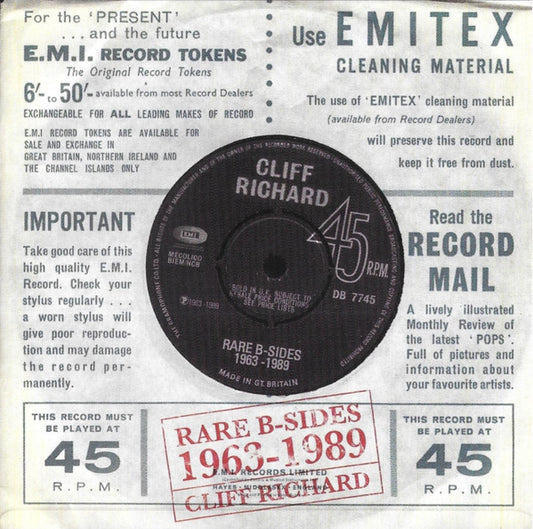 RICHARD, CLIFF  - RARE B-SIDES 1963-1989